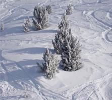 Traces de skieurs à La Norma