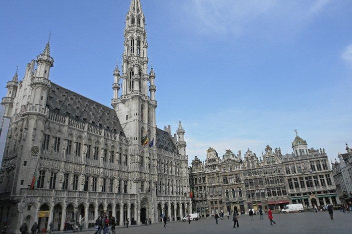 Beffroi de la grand place de Bruxelles en Belgique