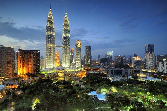 Vue nocturne de Kuala Lumpur