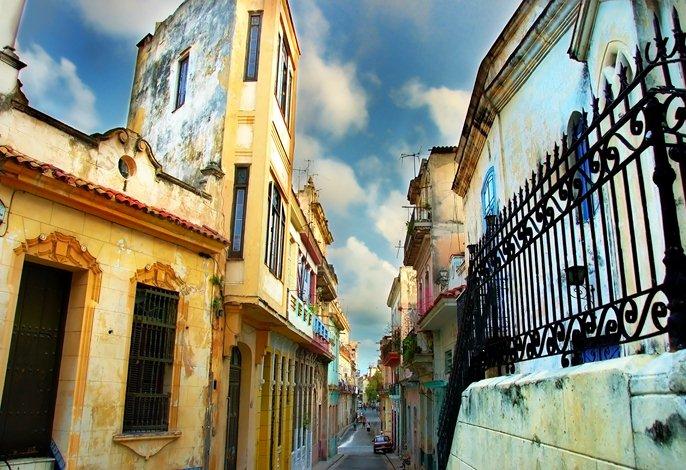 Bâtiments colorés e La Havane, Cuba