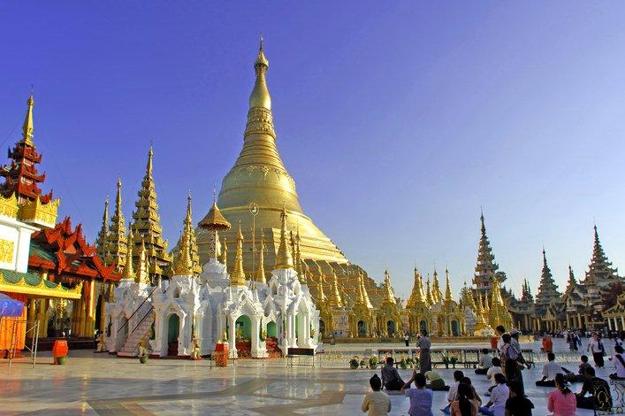Pagode Shwedagon à Rangoon, Birmanie