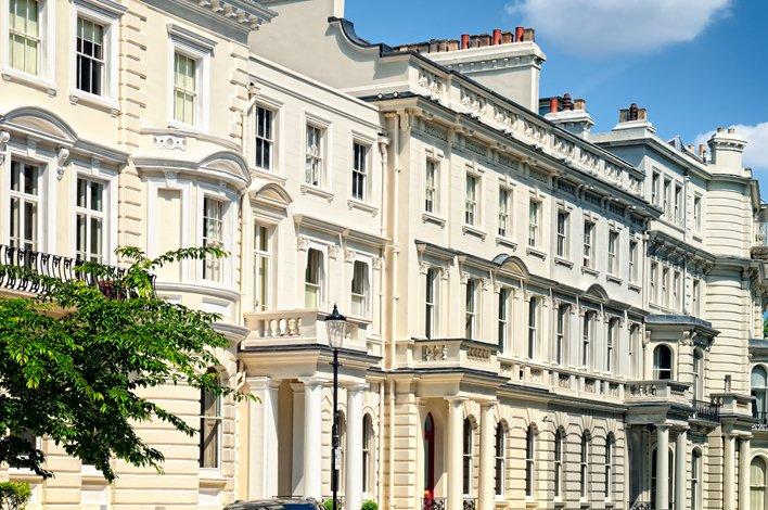 Une rue de Notting Hill à Londres, Royaume-Uni