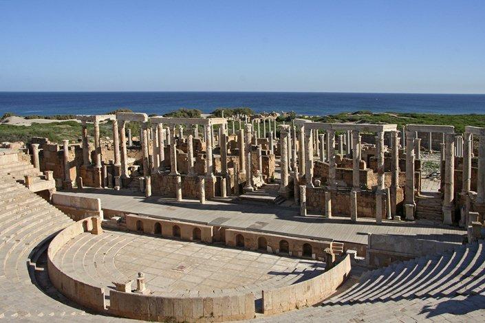 Les ruines de la la cité de Léptis en Libye