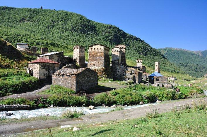Village de Usghuli, en Géorgie