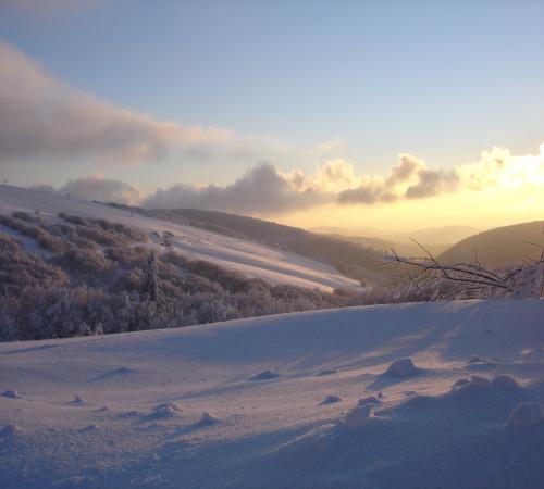 Soleil couchant à La Bresse
